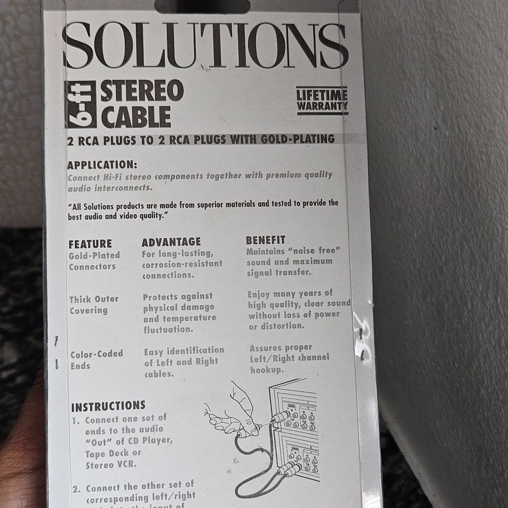 Brand New Solutions Premium Quality 6-ft Stereo Cable (SL306R) with gold plating - Picture 4 of 9